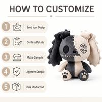Peluche personnalisée lapin en direct d'usine avec rembourrage en coton PP, détails brodés, poupée de personnage en peluche pour marques IP originales