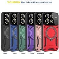 Étui de protection magnétique pour Xiaomi Redmi Note 13R 13 Pro+ 13 12 11 Pro Poco M6 Pro Protection de l'objectif de l'appareil photo Support rotatif Coque arrière