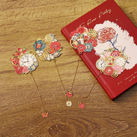 Marque-pages en métal vintage en forme de rose, design horloge, cadeaux pour enseignants, souvenirs, vente en gros