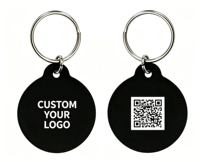 Plaque d'identification personnalisée en métal aluminium pour animaux de compagnie avec gravure de logo et code QR
