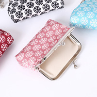 Dompet Lipat Mini Vintage Bermotif Geometris, Tempat Penyimpanan Koin & Kunci, Tas Hadiah, Kantong Hadiah, Dompet Kecil Kanvas