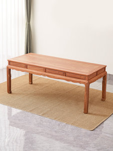 Mesa de Té Rectangular de Madera Maciza de Sándalo, Estilo Chino Moderno, con Unión de Mortaja y Espiga, Diseño Grande con Motivo de Frutas para THX-CZ-Y063-2 - Product Image 4