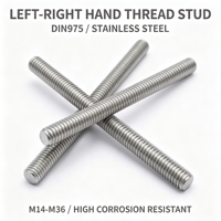 DIN975 Stainless Steel Threaded Bar Polished Full Thread Stud M14-M36 High Corrosion Resistant Black Zinc Custom Length Stud