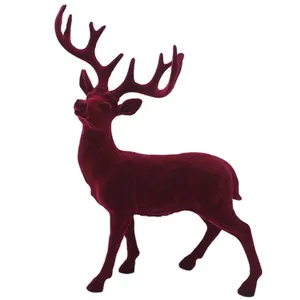 户外生活大小植绒树脂鹿圣诞树脂驯鹿雕像手工制作的环氧树脂礼品和工艺品