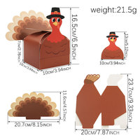 Boîte cadeau pour fête de Thanksgiving, vente chaude, boîte à bonbons pour Thanksgiving, boîte à friandises pour dinde