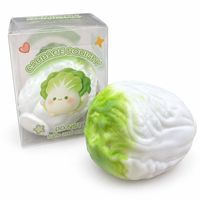 Jouet anti-stress souple en forme de chou mignon, simulation de légume, jouet à presser doux avec boîte cadeau