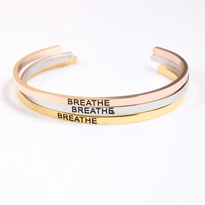 Commercio all'ingrosso Citazione di Ispirazione Braccialetto Inciso Parole Citazione Messaggio In Acciaio Bracciale In Acciaio - Product Image 2