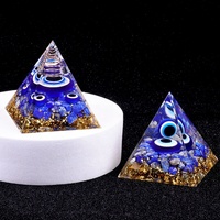 Teufelsauge-Pyramide 5cm Grüner Goldkies Wohnaccessoires Schreibtisch-Ornamente Harz-Tropfende-Kristall Mode-Accessoires