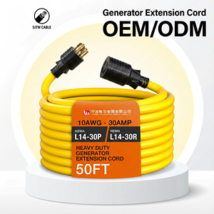 สายไฟต่อพ่วงสำหรับเครื่องกำเนิดไฟฟ้า Linsheng Best Sales <span class=keywords><strong>ETL</strong></span> Listed OEM 50 ฟุต 10/4 AWG SJTW แบบล็อคได้ สำหรับใช้งานกลางแจ้ง - Product Image 1