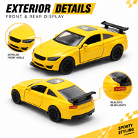 4 modèles variés de voitures de sport miniatures à rétrofriction en alliage métallique, échelle 1:36, avec portes ouvrables, style M4 Romeo Lykan Roma, pour enfant