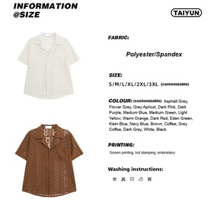 Oem người đàn ông của mùa hè bông đan Polo T-Shirt nút lên cổ điển Crochet lưới ren phong cách giản dị trống thiết kế - Product Image 6