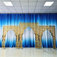 Magnifique Arche de Mariage Arabe en Métal Doré en Forme de Cœur, Décoration de Cérémonie Luxueuse du Moyen-Orient, Vente Directe Usine
