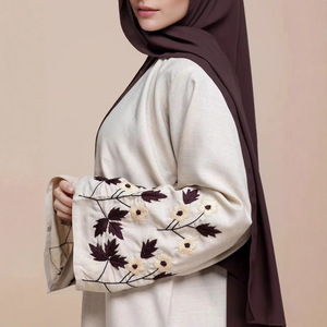 Vestido <span class=keywords><strong>de</strong></span> Fiesta Elegante para Mujer Árabe Musulmana <span class=keywords><strong>de</strong></span> Oriente Medio, <span class=keywords><strong>de</strong></span> Poliéster, Bordado, con Bloques <span class=keywords><strong>de</strong></span> Color y Manga Larga - Product Image 4