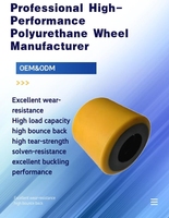 Roue simple à charge avant en polyuréthane massif avec moyeu en acier 85x170/52-25 mm pour chariot à palettes et citerne de transport