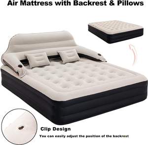 <strong>Self</strong> <strong>Inflating</strong> Air Mattresses with Headboard Pillows Inflatable Camping Air Mattress <strong>Airbed</strong> with Built-in Electric Pump - Product Image 3