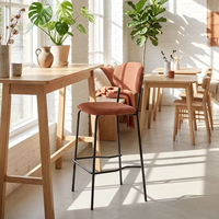 Tabouret de bar moderne en métal avec dossier, design stable, idéal pour la maison, le bar, le salon ou l'hôtel - Vente chaude