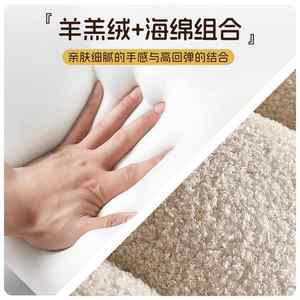 Puf sentado de banco pequeño de tela crema de estilo moderno para mesa de centro en la sala de estar, taburete elegante para el hogar - Product Image 6