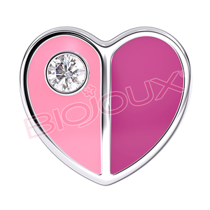 Biojoux BJT734 Cute Children's Sweetheart for Crystal 8mm Short <b>Post</b> Small Pink Love Heart Shape Stud <b>Earrings</b> - Product Image 2