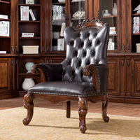 Chaise de bureau en cuir véritable de style américain, chaise décontractée vintage, fauteuil simple, pour la maison, le bureau et l'hôtel.
