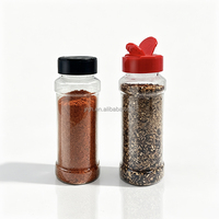 Bouteille à épices en plastique PET transparente de 120 ml avec double ouverture et bouchon rabattable pour l'emballage des assaisonnements de cuisine