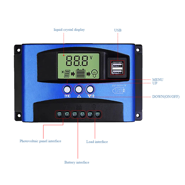 SUYEEGO PWM Solar Charge Controller 12V/24V Rated Voltage 10A 20A 30A 40A 50A 60A LCD Display Solar Panel Controller