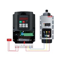 Kit moteur de broche carré refroidi par air HLTNC 1,5 kW 110 V/220 V 1500 W avec variateur de fréquence 1,5 kW et jeu de pinces ER11 pour routeur CNC et fraisage
