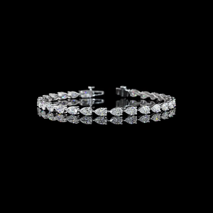 Bracelet tennis en diamant de culture Pear Lab-Grown, style East-West, durable, faible MOQ, élégant, en argent sterling 925 - Product Image 1