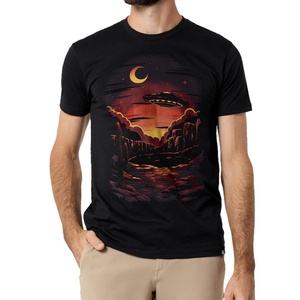 T-shirts à manches courtes pour hommes, motif spatial lumineux UV, collection été, 100 % polyester et coton mélangé, logo personnalisé, respirant, tricot 3D - Product Image 4
