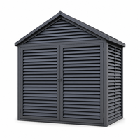 Abri à outils en aluminium à toit en pente 3x2m, avanture 2.1m, sommet 3.1m, portes battantes doubles, taille personnalisée