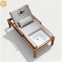 Lit de massage spa moderne de luxe léger en bois massif thaïlandais avec éponge haute densité, fauteuil inclinable double usage, écologique et durable pour la maison et l'hôtel