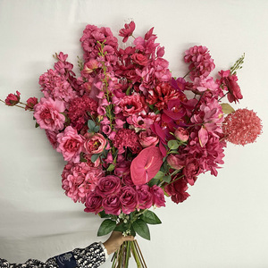 K230 Nhà Máy Bán Buôn Giả Lụa Nhân Tạo Tăng Tulip Hoa Mẫu Đơn Tú Cầu Bụi Tăng Hoa Màu Đỏ Cho Trang Trí Nội Thất - Product Image 2