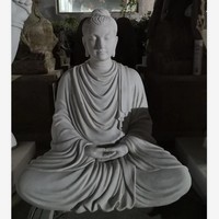 Patung Figur Buddha Marmer Alami Buatan Tangan untuk Interior, Desain Modern, Permukaan Poles, Hasil Pengecoran Kerajinan