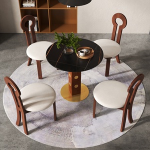 Voxhome-Juego de mesa de cafetería moderna, mesa de comedor redonda blanca, mesa de bistró de 2 a 4, mesa de desayuno y sillas - Product Image 4