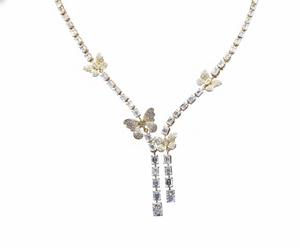 Designer Diamond Butterfly Necklace Set Luxury Sophisticated Fine Jewelry for Women Bridal Wear Wedding Anniversary and <b>Gift</b> - Product Image 3