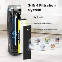 Filtre HEPA véritable à cadre plastique FLT5000, remplacement compatible avec les pré-filtres à charbon actif AC5000 AC5000E AC5250PT