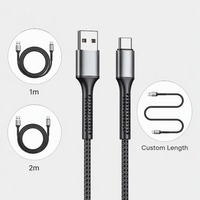 Cable de Carga Rápida USB Tipo-C de 60W, 2M/6 pies, Trenzado de Nailon Resistente, Conductor de Cobre Puro, PD para Computadora, Impresora y Auriculares