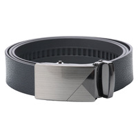 Ceinture en cuir végétalien à boucle automatique à motif linéaire minimaliste personnalisé pour homme, ceinture en similicuir écologique de haute qualité pour cadeau