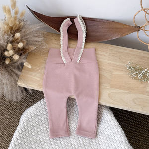 2025 INS versión coreana suave y cómodo pantalón de encaje de verano de cintura alta para niña con tela de punto con correa femenina - Product Image 5