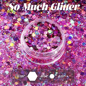 Wholesale Bulk Custom Holographic Polyester Chunky Glitter for Christmas Decorations Crafts Tumbler Face and Cosmetic Use - Product Image 1