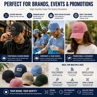Casquettes de baseball vintage en coton délavé personnalisées, visière incurvée, logo personnalisé, chapeau pour événements d'entreprise et d'équipe
