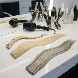 Extensiones de Cabello con Cinta Invisible Tejidas a Mano, 100% Cabello Humano, Adhesivas con Clip, Todos los Colores - Product Image 1