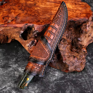 67 lớp Damascus thép tiện ích dao Nhật Bản VG10 lõi thép bít tết dao nhà bếp công cụ cắt với xách tay da bò vỏ bọc - Product Image 6