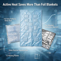 Couverture thermique d'urgence en Mylar, jetable, auto-chauffante, pour la survie en extérieur et la chaleur en milieu sauvage