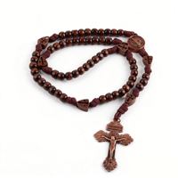 Collier Pendentif Croix en Acier Inoxydable avec Chapelet Catholique en Cristal – Cadeau pour la Prière, la Dévotion Familiale et la Cérémonie Religieuse