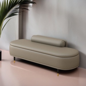Nordic minimalist <b>bed</b> and sofa room <b>end</b> table sofa cloakroom clothing store long bench hotel sauna leisure sofa - Product Image 2