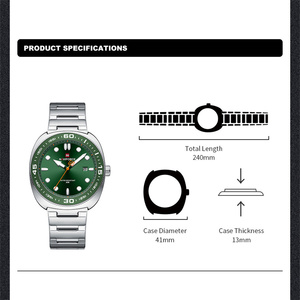 NAVI FORCE <span class=keywords><strong>9250</strong></span> Herren uhren mit grünem Zifferblatt Luxus Business Oval <span class=keywords><strong>Case</strong></span> Design Wasserdichte Custom Logo Uhr Herren - Product Image 2