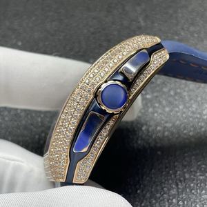 Reloj Mecánico Clásico de Lujo para Hombre con Forma de Barril, Reloj de Diseño para Negocios, Reloj de Moda en Oro Rosa y Azul - Product Image 4