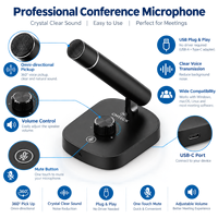 Microphone de conférence USB de bureau CMTECK, prise en charge omnidirectionnelle à 360 degrés, voix claire, plug-and-play, pour réunions d'affaires