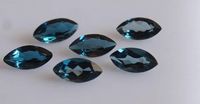 Topaze bleue de Londres de qualité supérieure, facettée, taille marquise, 5x10mm, pierre précieuse en vrac, environ. Pierre bleue foncée de 8 carats pour la fabrication de bijoux