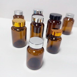 Envases para Cápsulas y Suplementos, Botellas de Vidrio Ámbar de 60ml, 100ml, 150ml, 200ml, 300ml, 500ml, Botellas para Píldoras Médicas - Product Image 1